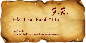 Füller Rozália névjegykártya